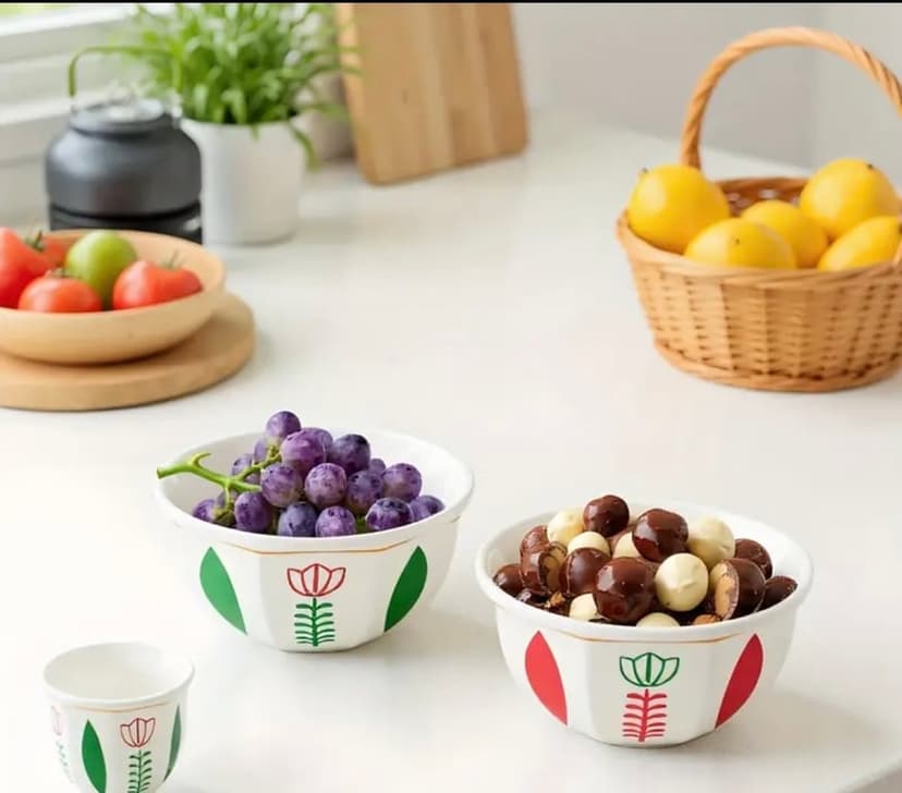 Ceramic Bowls 680 ML, 2 items. red& green