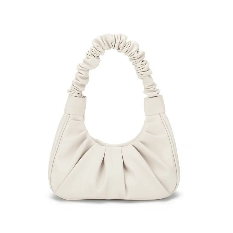 QuiteS Cloudy Pleated Dumpling Handbag for Women - Soft PU Leather