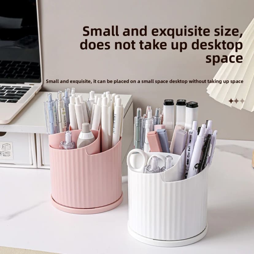 Chic Eco-Friendly Plastic Desktop Organizer - 4-in-1 Design