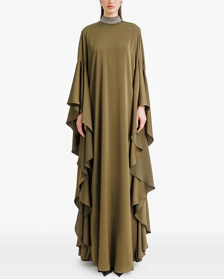 Luxury Muslim Kaftan Dress for Eid & Ramadan - Elegant Maxi Gown