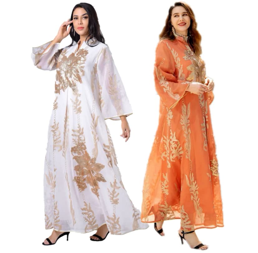 Arabian Pearl Luxury Embroidered Jalabiya Dress for Women