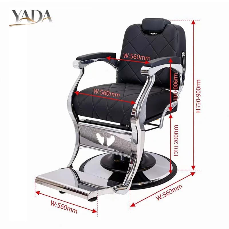 YADA Hydraulic Barber Chair with Adjustable Headrest and Reclining Feature