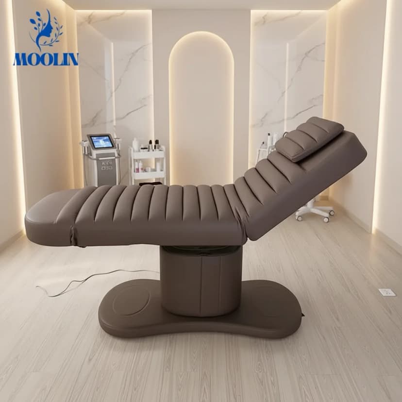 Moolin Electric Spa Bed - Adjustable PU Leather Beauty Chair