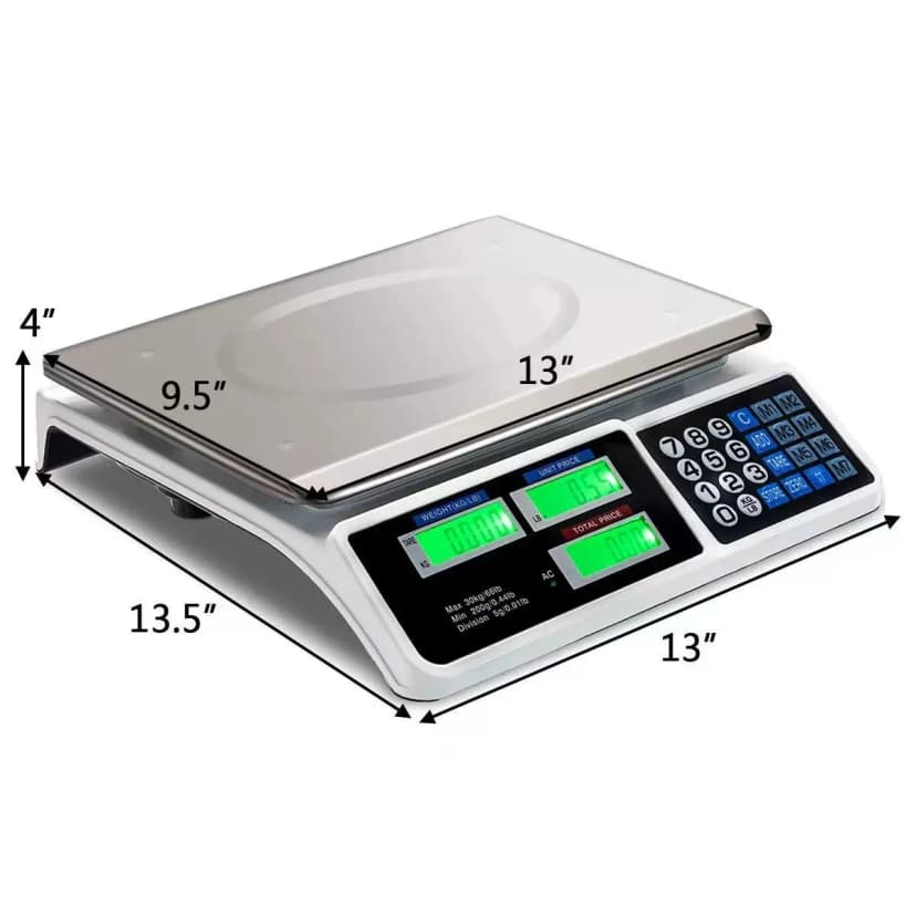 40kg Digital Price Computing Scale - LCD Display for Retail Use