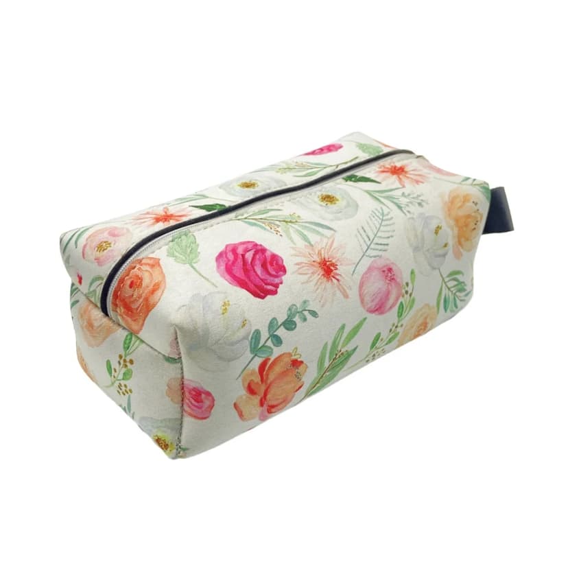 Custom Floral Cosmetic Bag Organizer - Small Travel Toiletry Case