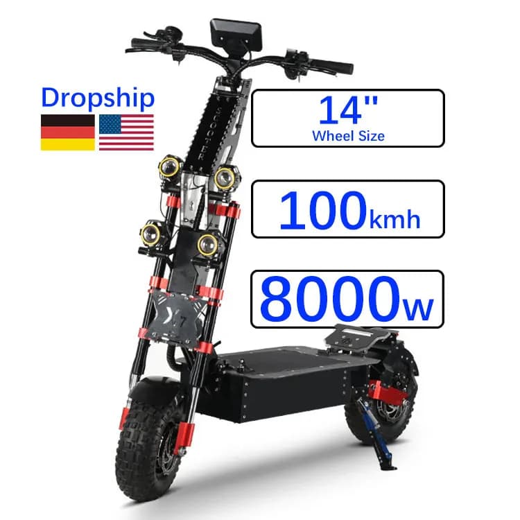X7 Off-Road Electric Scooter - 8000W Dual Motor, 14-Inch Tires