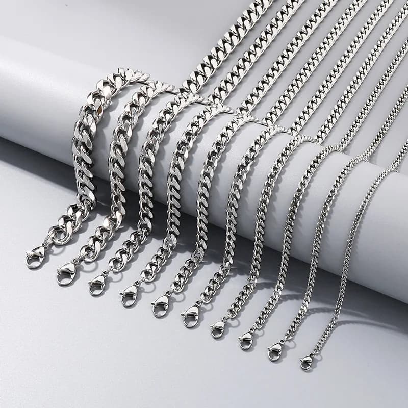 Customizable Length Stainless Steel Necklace Chain for Men & Women